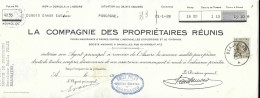 Quittance. Chèque. 1929  La Compagnie Des Propriétaires Réunis. Emile Polet. Beauraing - 1900 – 1949