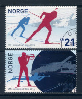 Norway 2016 - World Biathlon Championship, Oslo. Used (CTO) Set Of Two. - Gebruikt
