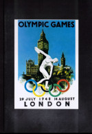France 1948 Olympic Games London Interesting Postcard - Poster Of Olympic Games - Sommer 1948: London