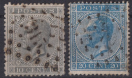 BELGIUM 1867 - Canceled - Sc# 18a, 19c - 1865-1866 Profile Left
