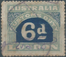 AUSTRALIA,1914 Customs Duty - Revenue Stamp Tax Fiscal 6d - LONDON - Obliterated ,Rare! - Fiscaux