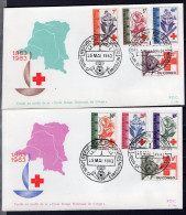 A1186 - CONGO KINSHASA Yv N°498/502 FDC CROIX ROUGE - Autres & Non Classés