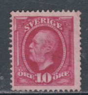 Suède N° 34 (.) Partie De Série : 10 ö Rose, Oscar II, Roi De Suède Et De Norvège, Neuf Sans Gomme Sinon TB - Unused Stamps