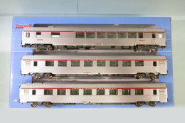 Jouef - Coffret 3 Voitures TEE Le CISALPIN Mistral 69 Inox ép. IV SNCF Réf. HJ4123 Neuf NBO HO 1/87 - Wagons Voor Passagiers