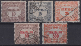 HUNGARY 1921-23 - Canceled - Sc# O10-O13, O18 - Service  - Officials