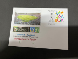 6-8-2023 (1 T 37) FIFA Women's Football World Cup Match 49 (Australia Stamp) Switzerland (1) V Spain (5) - Autres & Non Classés