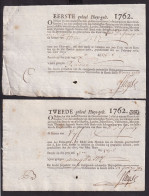 DDCC 225 - 3 Récépissés De GENDT (GENT) Pour Le HUYS-GELT De 1762 ( Maart/July/December) - Signés J. Heyse - 1714-1794 (Paesi Bassi Austriaci)