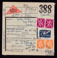 230/37 - ETIQUETTES Sur Formules De Colis - REMBOURSEMENT Trilingue - Timbres Ch.de Fer + Poste BXL 1947 - Documents & Fragments