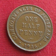 Australia 1/2 Half Penny 1936 KM# 22  Lt 207 *VT  Australie Australien - Autres & Non Classés