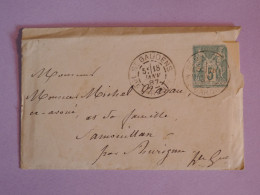 BX16 FRANCE BELLE  LETTRE  ENTIER SAGE RR 1887 ST GAUDENS A SAMOUILLAN +++AVEC 2 CARTES VISITE+++++ - Sonstige & Ohne Zuordnung