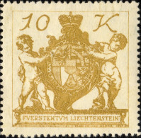 LIECHTENSTEIN - 1920 - Mi.39 - 10Kr Ocher - Mint* (ref.887n) - Nuevos