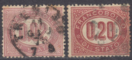 ITALIA - 1875 - Lotto Di Due Francobolli Di Servizio Usati: Yvert 1 E 3, Come Da Immagine. - Dienstzegels