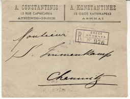 GREECE 1899 R - LETTER SENT FROM ATHENES TO CHEMNITZ - Lettres & Documents