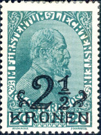 LIECHTENSTEIN - 1920 - Yv.16/Mi.16 2 1/2Kr/20H Green - Mint* - Nuevos