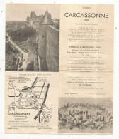 Dépliant Touristique, CARCASSONNE, Aude, 1951,  4 Pages, Frais Fr 1.65 E - Dépliants Touristiques