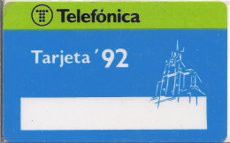 TARJETA  92 TELEFONICA - Erreurs & Variétés