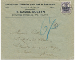 LANDESPOST IN BELGIEN 1915, 15 Pf Germania Mit Aufdruck   „Belgien / 15 Cent.“ EF Auf Pra.-Bf Mit K1 „91“ Und K2 „ELSENE - OC38/54 Belgische Bezetting In Duitsland