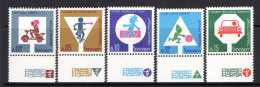 Israel 1966 Road Safety - Tab - Set MNH (SG 332-336) - Oblitérés (avec Tabs)