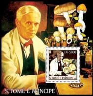 Sao Tome 2003 MNH MS, Fleming, Nobel Medicine, Penicillin Inventor, Mushroom - Drogue