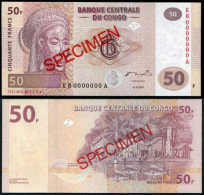 CONGO 50 FRANCS 2007 P-97as SPECIMEN  UNC (B/1-24 - Democratic Republic Of The Congo & Zaire