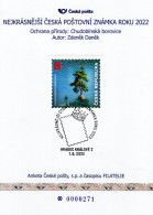Czech Republic - 2023 - Best Stamp Of 2022 - Scots Pine - Commemorative Sheet With Special Postmark And Hologram - Lettres & Documents