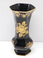 -ANCIEN VASE PORCELAINE CASTEL FRANCE LIMOGES BLEU De FOUR DORURES 22 K Gold   E - Limoges (FRA)