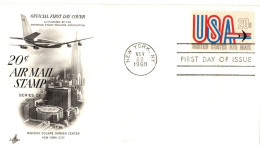 (R19f) USA  FDC - Madison Square Garden Center - 20c Air Mail Stamp - NewYork 1968. - 3c. 1961-... Storia Postale