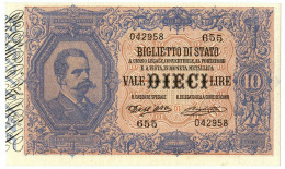 10 LIRE BIGLIETTO DI STATO EFFIGE UMBERTO I 25/10/1892 QFDS - Regno D'Italia – Other