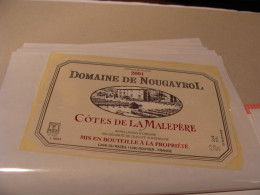 Etiquette De Vin Jamais Collée Wine Label  Weinetikett 1 Etiquettes Languedoc Roussillon Cotes De La Malepere 2001 - Languedoc-Roussillon