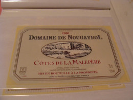 Etiquette De Vin Jamais Collée Wine Label  Weinetikett 1 Etiquettes Languedoc Roussillon Cotes De La Malepere 2000 - Languedoc-Roussillon