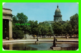 DENVER, CO - VISTA OF THE CAPITOL FROM VOORHEE'S POOL IN CIVIC CENTER - PUB. BY SANBORN SOUVENIR CO - DEXTER - - Denver