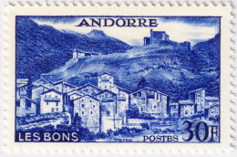 ANDORRE FRANÇAIS - 1955-58 Yv.150 30fr Outremer - Neuf (voir Description) - Neufs