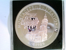 Medaille, Montagsdemonstrationen, 4.9.1989, 999/1000 Silber, Ca. 40 Mm - Numismática