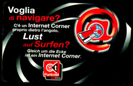 G AA 112 C&C 3657 SCHEDA TELEFONICA USATA BILINGUE INTERNET CORNER 2^A QUALITA' - Publiques Ordinaires