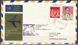 BRD Flugpost / Erstflug LH 552 Boeing 707 Kinshasa - Johannesburg 3.11.1971 Ankunftstempel 3.11.1971 ( FP 64) - Eerste Vluchten