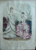 La Mode Illustrée 1876 - Gravure D'époque XIXème ( Déstockage Pas Cher) Réf; B 138 - Voor 1900