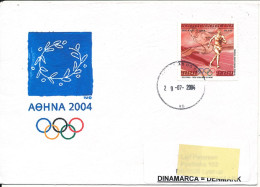 Brazil Cover Sent To Denmark 29-7-2004 Olympic Games Athen Stamp And Cachet - Lettres & Documents