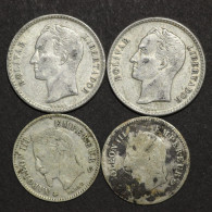 Lot, France (2)  20 Centimes Napoleon III 1867-A & 1867-BB & Venezuela (2) 50 Centimos - 1954,  Argent (Silver) - Kiloware - Münzen