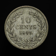 Pays Bas / Netherlands, Willem II, 10 Cents, 1849, Argent (Silver), TTB (EF), KM#75 - 1840-1849: Willem II.