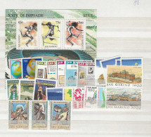 1988  MNH San Marino Year Complete, Postfris** - Annate Complete