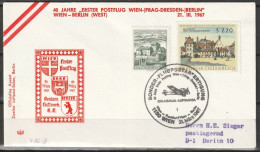 BRD Flugpost / Erstflug LH  Boeing 727 Wien - Berlin 21.3.1967 Ankunftstempel 21.3.67 ( FP 86) - Premiers Vols