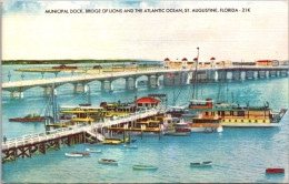 California St Augustine Municipal Dock Bridge Of Lions And The Atlantic Ocean  - St Augustine