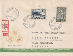 Finlande Lettre Recommandée Pour La Suisse 1947 - Covers & Documents