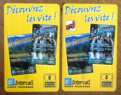 RÉUNION NRJ 2 CARTES INTERCALL PREPAID PREPAYÉE CALLING CARD NO TELECARTE PHONECOTE TELEFONKARTE SCHEDA PHONECARD - Reunion