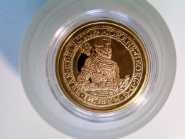 Medaille/Münze, Münzrepliken Deutschlands, Portugalöser, Cu Vergoldet, 30 Mm, Zertifikat, PP - Numismatique