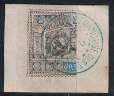 OBOCK - N°54a - DEMI TIMBRE GAUCHE A 25c SUR FRAGMENT DE LETTRE - COTE 45€ . - Used Stamps