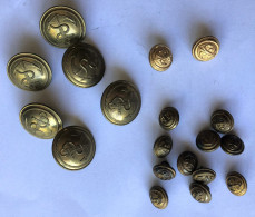 Lot De 19 Boutons Anciens D'uniforme Militaire - MILITARIA - Ancre Marine H. J. M. Et M. D. Paris - Botones