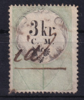 AUSTRIA 1854 - Canceled - Stempelmarke Der 1. Ausgabe C.M. - 3kr - Fiscali