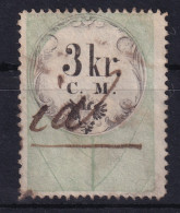 AUSTRIA 1854 - Canceled - Stempelmarke Der 1. Ausgabe C.M. - 3kr - Fiscaux