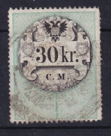AUSTRIA 1854 - Canceled - Stempelmarke Der 1. Ausgabe C.M. - 30kr - Fiscaux